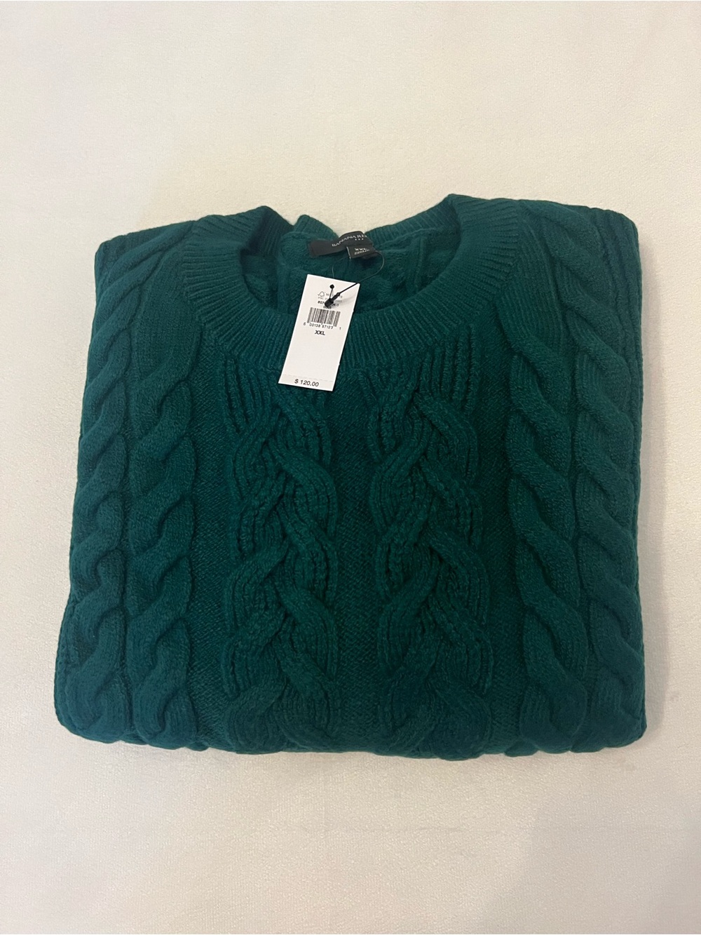 Banana Republic Dark Teal Cable Knit Crewneck Sweater